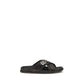 Black Calf Leather Bos Taurus Sandals