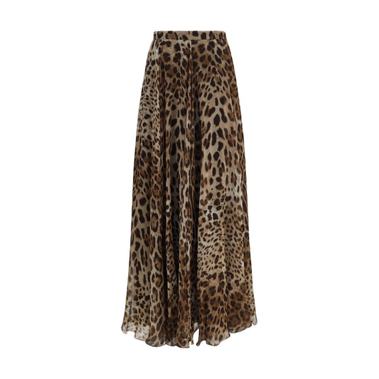 Beige Silk Long Skirt