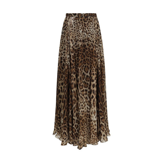 Beige Silk Long Skirt