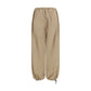 Beige Cotton Athletic Pants