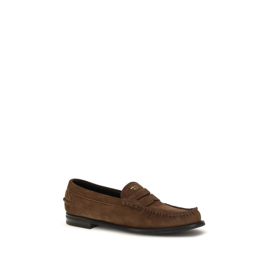 Brown Suede Leather Slip-On Loafers