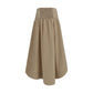Beige Cotton Midi Skirt