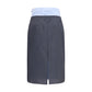 Gray Cotton Midi Skirt
