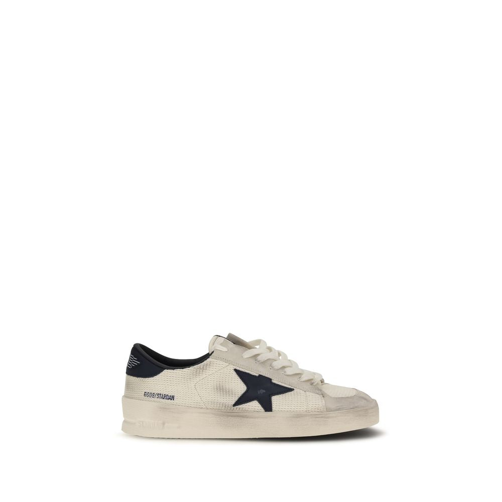 Beige Calf Leather Bos Taurus Athletic Sneakers