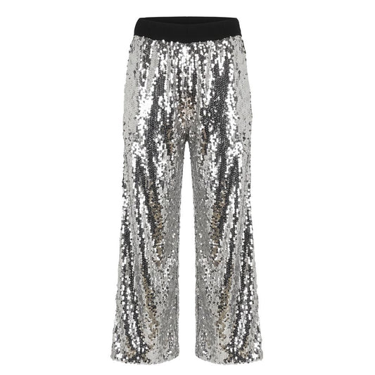 Grey Polyester Women Pants