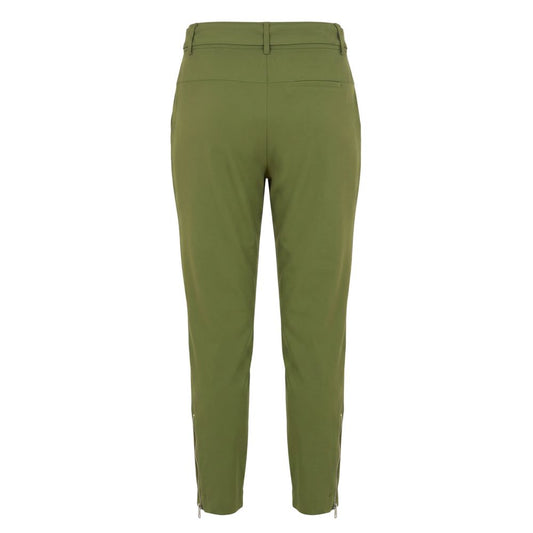Green Polyester Women Pants