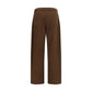 Brown Cotton Casual Pants