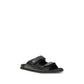 Black Calf Leather Bos Taurus Flat Sandals