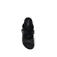 Black Calf Leather Bos Taurus Flat Sandals