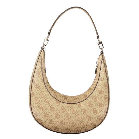 Beige Polyurethane Women's Bag