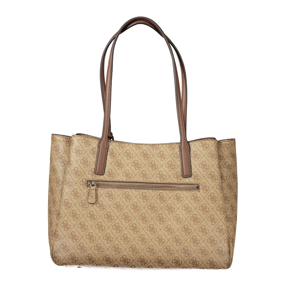 Beige Polyurethane Women's Bag
