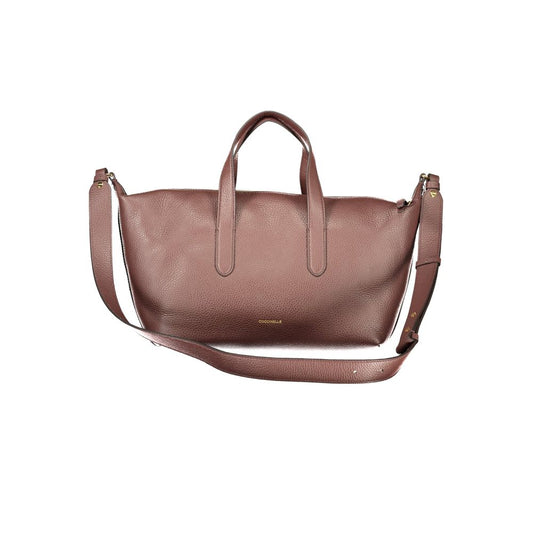 Brown Leather Womens Bag with Handles and Shoulder Strap