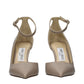 Gray Leather High Heel Pumps