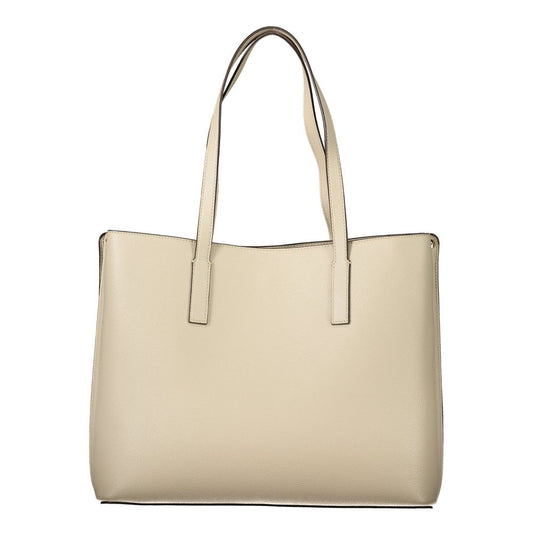 Beige Polyurethane Women's Bag
