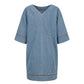 Blue Cotton Women Dress