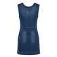 Blue Cotton Women Dress