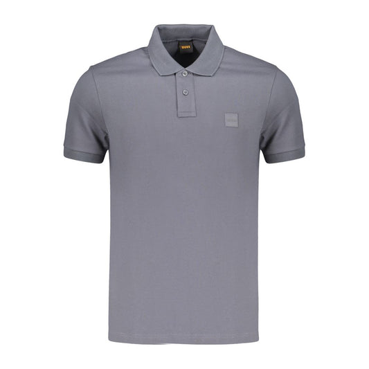 Blue Cotton Men's Polo Shirt