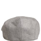 Men Light Grey Cashmere Newsboy Cabbie Cap Hat