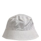 Men White Nylon Wide Brim Bucket Capello Hat