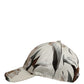 Men Beige Floral Cotton Baseball Capello Hat