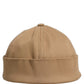 Men Khaki Cotton Docker Capello Brimless Hat