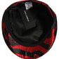 Men Red Black Stripe Cotton Newsboy Capello Hat