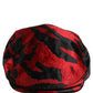 Men Red Black Stripe Cotton Newsboy Capello Hat