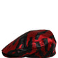 Men Red Black Stripe Cotton Newsboy Capello Hat