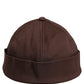 Men Brown Cotton Docker Capello Brimless Hat