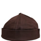 Men Brown Cotton Docker Capello Brimless Hat