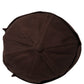 Men Brown Cotton Docker Capello Brimless Hat