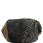 Brown Cotton Denim Newsboy Capello Cabbie Hat