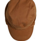 Men Brown Cotton Double Brim Baseball Cap Hat