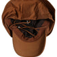 Men Brown Cotton Double Brim Baseball Cap Hat