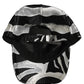 Men Black Silver Zebra Pattern Baseball Cap Hat