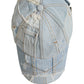 Men Blue Patchwork Cotton Denim Baseball Cap Hat