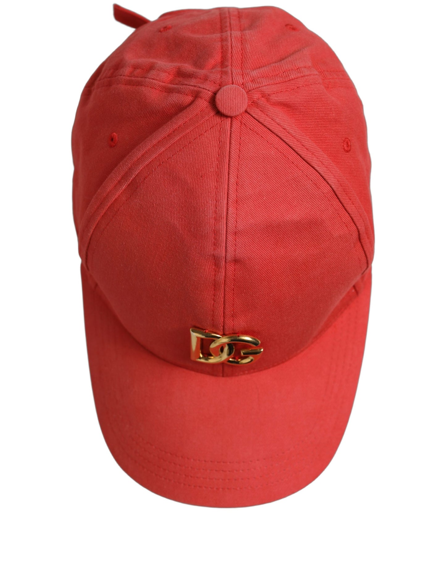 Men Red Cotton DG Logo Plaque Baseball Cap Hat