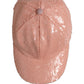 Men Pink Cotton Sequin Baseball Cap 6 Panels Hat