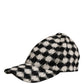Men Black White Diamond Wool Baseball Cap Hat
