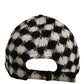 Men Black White Diamond Wool Baseball Cap Hat