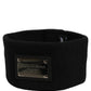 Men Black Cashmere Logo Plaque Head Band One Size Hat