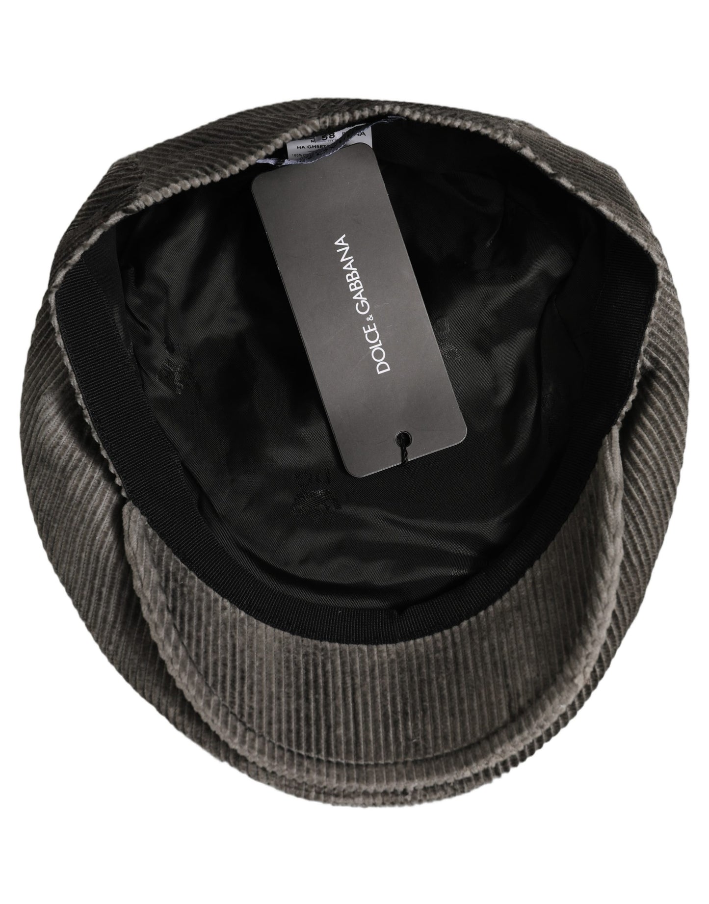 Men Grey Cotton Corduroy Cloth Newsboy Cap Hat