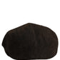 Men Brown Cotton Flat Cloth Newsboy Cap Hat