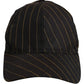 Black Gold Pinstriped Cotton Baseball Cap Hat