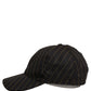 Black Gold Pinstriped Cotton Baseball Cap Hat