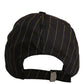 Black Gold Pinstriped Cotton Baseball Cap Hat