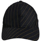 Black Gold Pinstriped Cotton Baseball Cap Hat