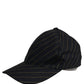 Black Gold Pinstriped Cotton Baseball Cap Hat