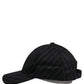 Black Gold Pinstriped Cotton Baseball Cap Hat