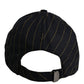 Black Gold Pinstriped Cotton Baseball Cap Hat